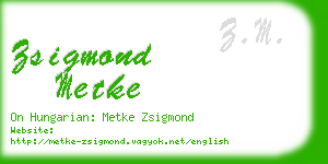 zsigmond metke business card